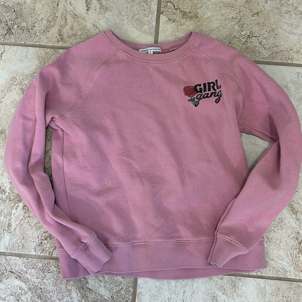 Rebecca Minkoff Pink 'Girl Gang' Sweatshirt